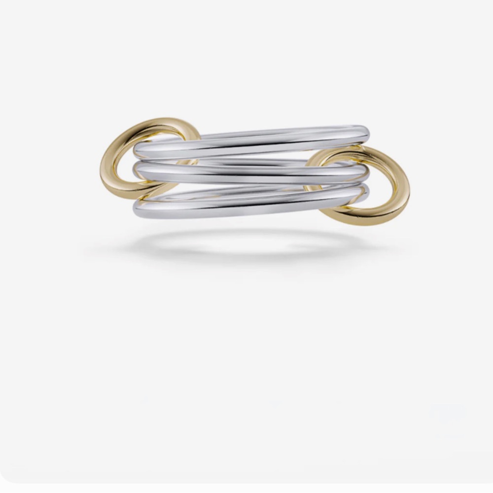 Spinelli Kilcollin Solarium 3 Sterling Silver ring/18k yellow gold connectors